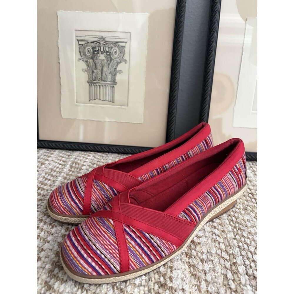Grasshoppers MISTY Red Wedge Multi Fiesta Loafer Shoes Women’s Size US 7 Wide